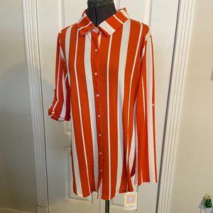 LuLaRoe, Size L, orange/white stripe